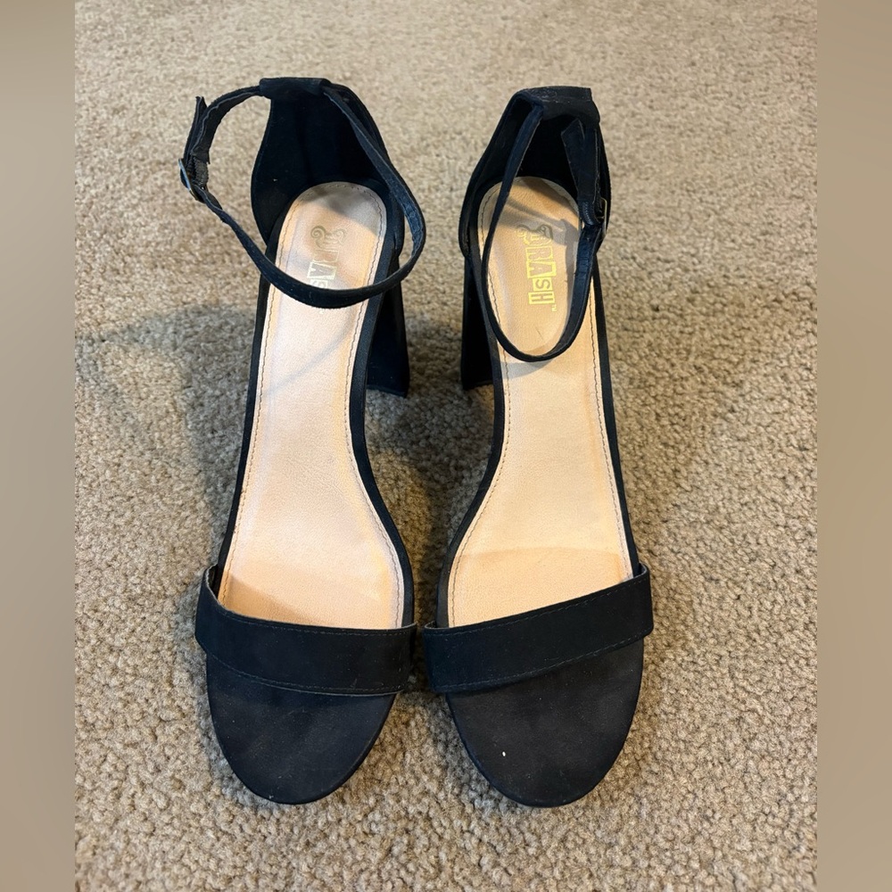 Brash Payless Suede Strappy Black Heels